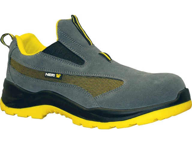 scarpa di sicurezza Slip on protettiva bassa in crosta bovina scamosciata