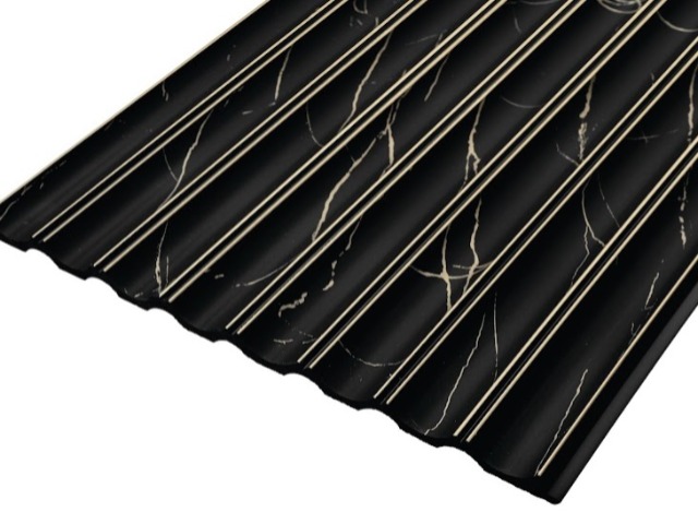 PANNELLO FUKUOKA POLIS.2650x240mm NERO E ORO EFFETTO MARMO